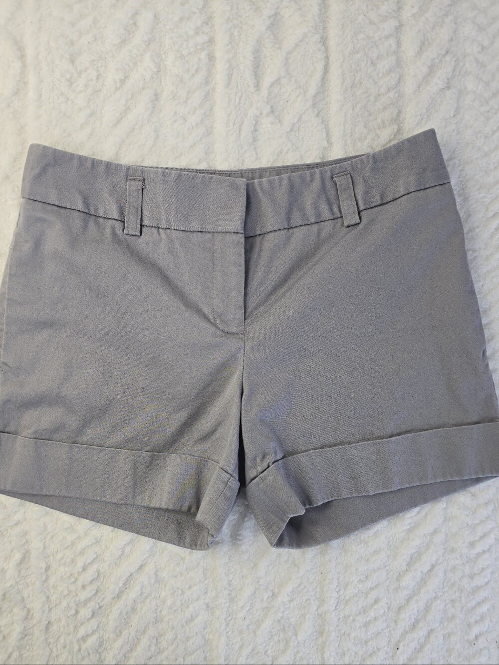 Express Chino Shorts Gray Stretch Cotton Low Rise Cuffed Classic Preppy 00